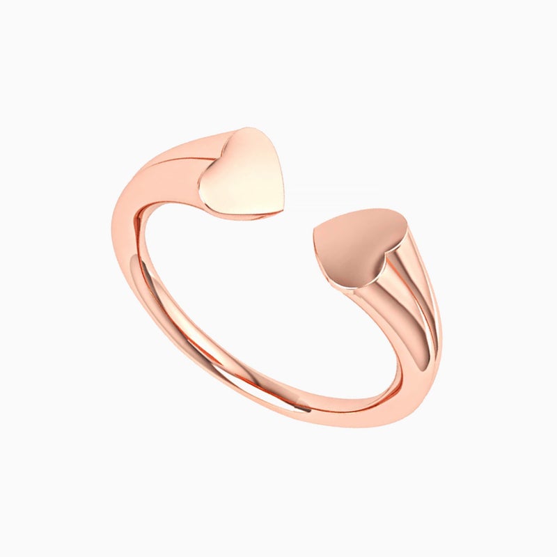 Miss L' by L'azurde Heart Two Headed Ring in 18K Gold - Image 3